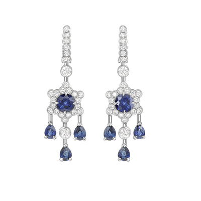 Atom Sapphire Evening Earrings