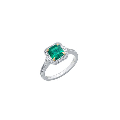 Classic Emerald Deco Ring