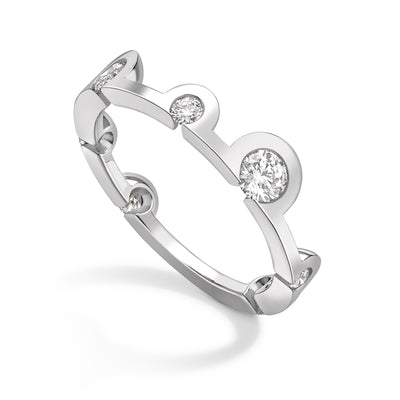 18K White Gold Echo Diamond Ring