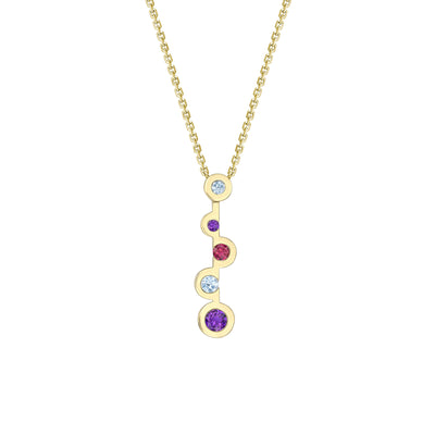18K Yellow Gold Echo Multi Stone Pendant