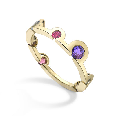 18K Yellow Gold Echo Multi Stone Ring